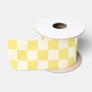 Yellow Chequerboard Satin Ribbon