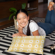 Yellow Chequered Floral Bliss Pillowcase