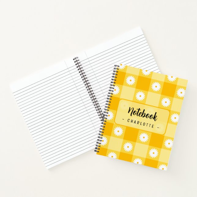 Yellow Chequered Floral Notebook (Inside)