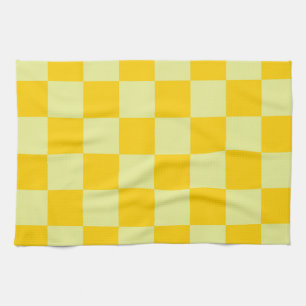 Yellow Chequered Gingham Pattern Kitchen Towel