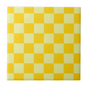 Yellow Chequered Gingham Pattern Tile