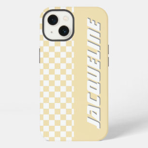 Yellow Chequered Pattern iPhone 13 Case