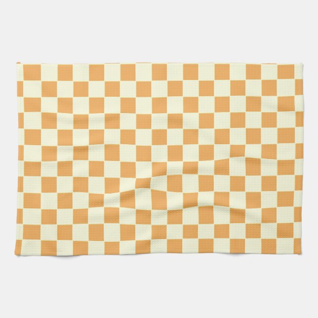 Yellow Chequered Pattern Kitchen Towel (Horizontal)