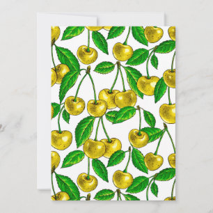Yellow cherries on white