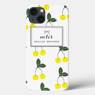 Yellow Cherries Pattern Personalized iPad Case