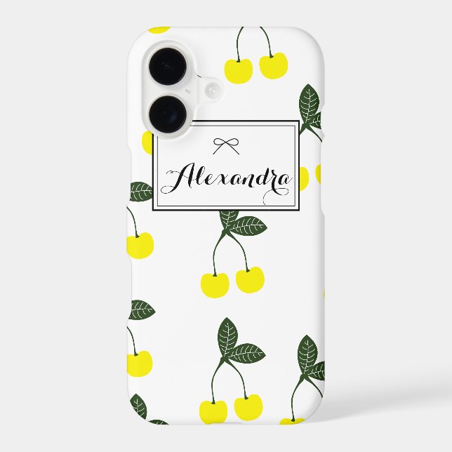 Yellow Cherries Pattern Personalized iPhone 7 Case (Back)