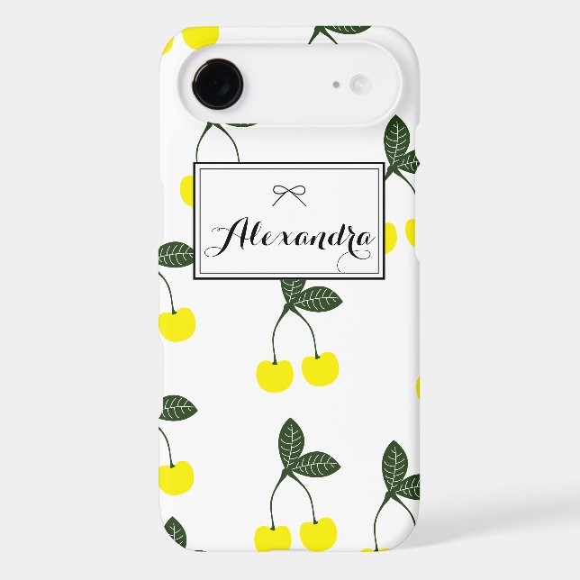 Yellow Cherries Pattern Personalized iPhone 7 Case (Back)