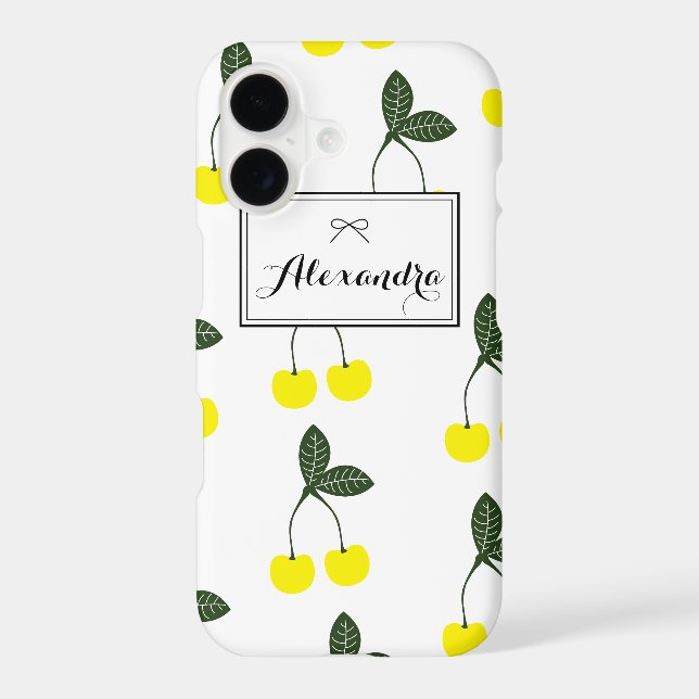 Yellow Cherries Pattern Personalized iPhone 7 Plus (Back)