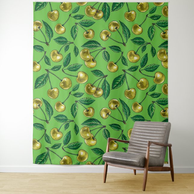 Yellow cherries tapestry (In Situ)