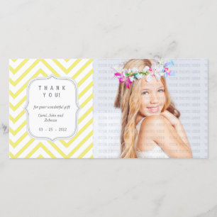 Yellow Chevron - Any Occasion Thank you Card
