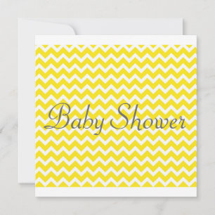 Yellow Chevron Baby Shower Invitation - Unisex