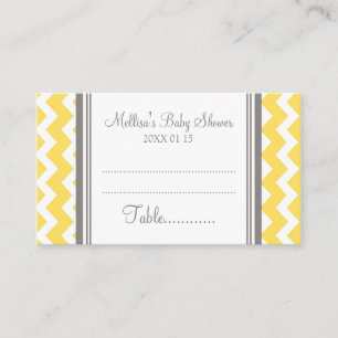 Yellow Chevron Baby Shower Table Place Setting Place Card