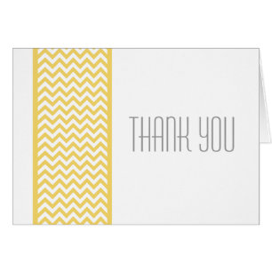 Yellow Chevron Border Thank You Card