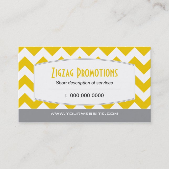 Yellow Chevron Business Card (Front)