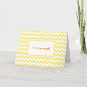 Yellow Chevron Design Thank You Card
