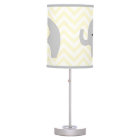 Yellow Chevron Elephant Lamp / Gray Trim