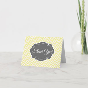 Yellow Chevron Folded Thank You