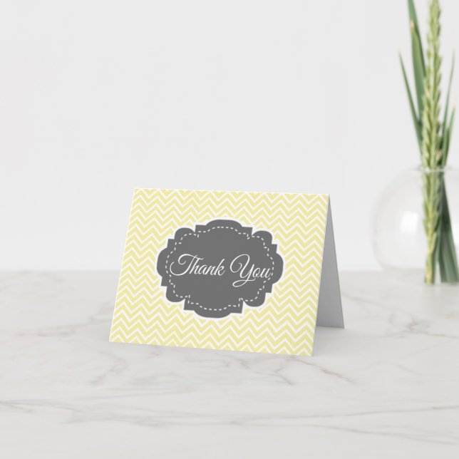 Yellow Chevron Folded Thank You (Front)