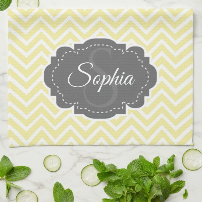 Yellow Chevron Kitchen Towel (Folded)