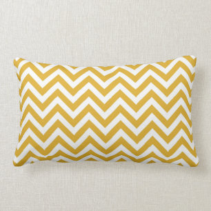 Yellow Chevron Lumbar Pillow