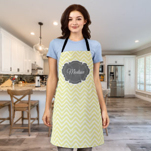 Yellow Chevron Personalized Apron