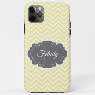 Yellow Chevron Personalized Case-Mate iPhone Case