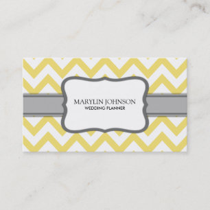 Yellow Chevron Wedding Planner Business Card