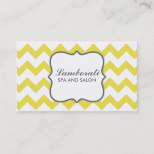 Yellow Chevron Zig Zag Pattern Elegant Modern Business Card