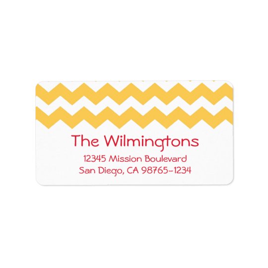 Yellow chevron zigzag pattern return address