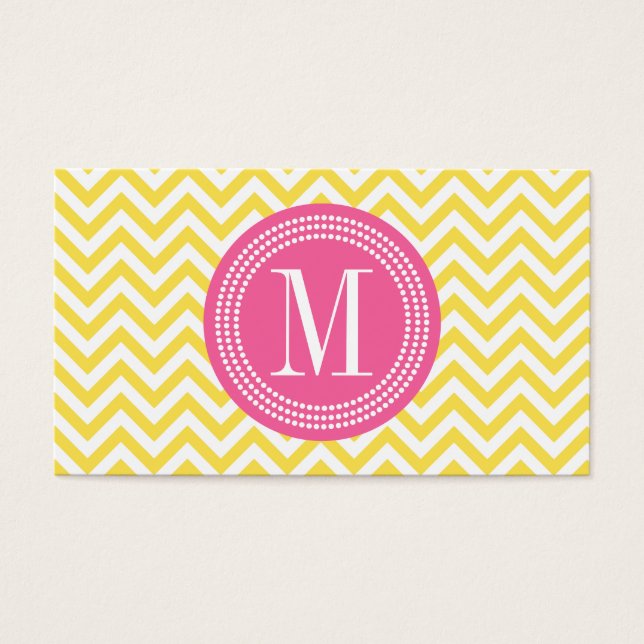 Yellow Chevron Zigzag Personalized Monogram (Front)