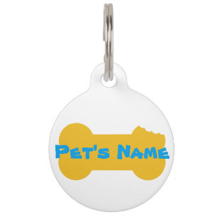 Yellow Chewed Bone Personalized Dog tag 3