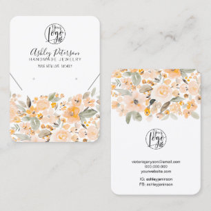 Yellow chic floral logo jewellery earring necklace business card