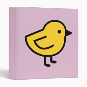 Yellow Chick Bird On A Pink Binder