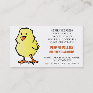 Yellow Chick Chicken Hatchery Business Card