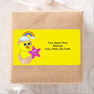 Yellow Chick Rainbow Labels
