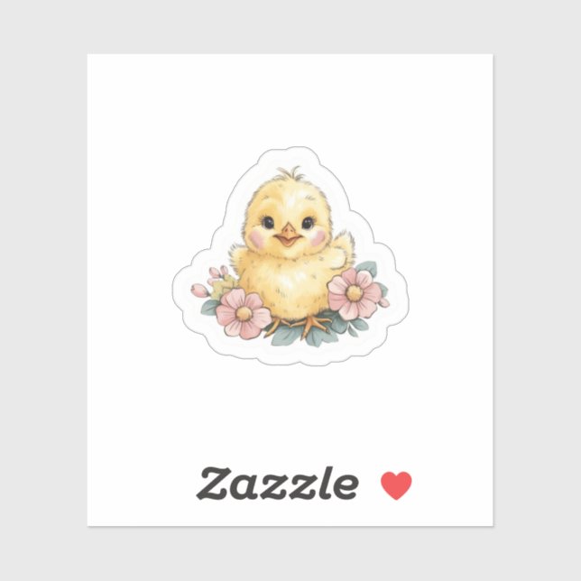 Yellow chick with flowers (Sheet)