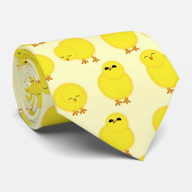 Yellow Chicks Easter Tie (Rolled)