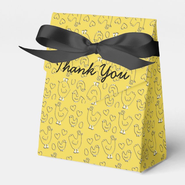 Yellow Chicks Tent Favour Box (Front Side)