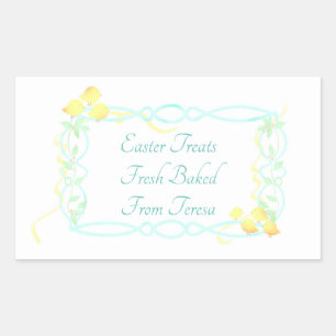 Yellow Chicks with a Blue Frame Easter Sticker