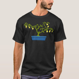 Yellow Chili Bonsai in Blue Bonsai Pot T-Shirt