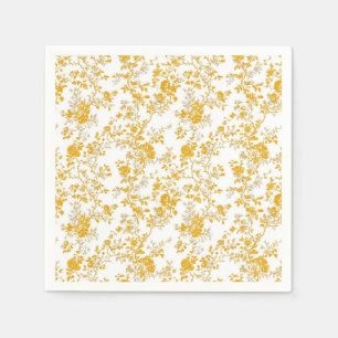 Yellow Chinoiserie Floral Toile Pattern 3 Garden P Napkin