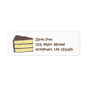 Yellow Chocolate Frosted Layer Cake Slice Labels