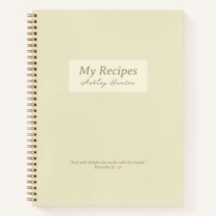 Yellow Christian Proverbs 31:3 Verse Recette Livre