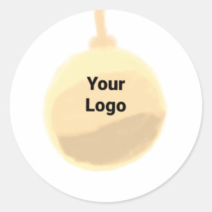 yellow christmas bell simple classic round sticker