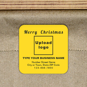 Yellow Christmas Business Square Shape Sticker
