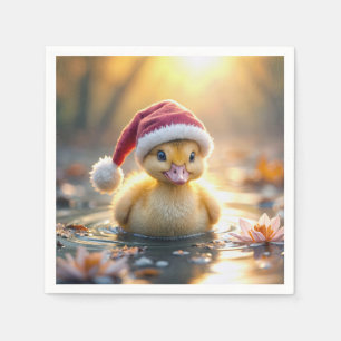 Yellow Christmas Duckling Napkin