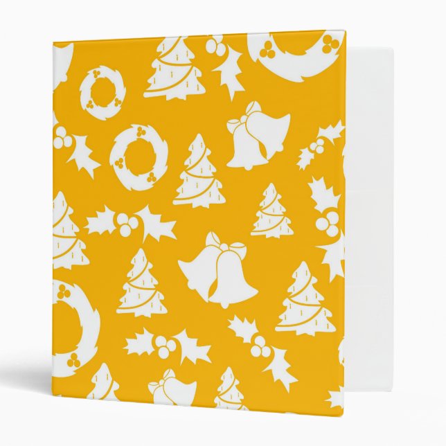 Yellow Christmas Pattern Binder (Front/Inside)