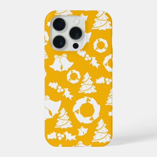 Yellow Christmas Pattern iPhone Case (Back)