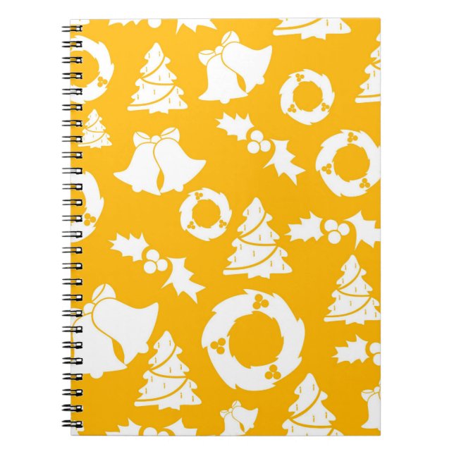 Yellow Christmas Pattern Notebook (Front)