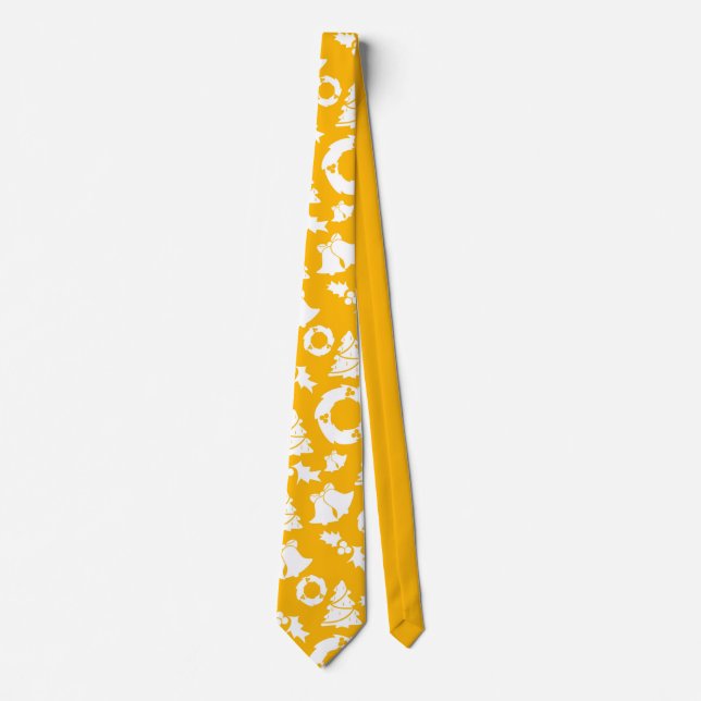 Yellow Christmas Pattern Tie (Front)